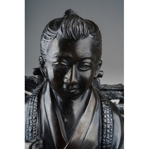 157 - A Japanese Meiji period (1868-1912) bronze of Ninomiya Sontoku, (Japanese agricultural leader, philo... 