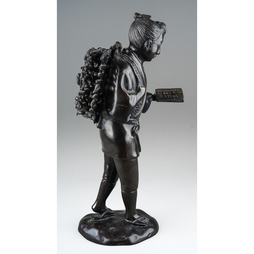 157 - A Japanese Meiji period (1868-1912) bronze of Ninomiya Sontoku, (Japanese agricultural leader, philo... 