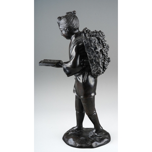 157 - A Japanese Meiji period (1868-1912) bronze of Ninomiya Sontoku, (Japanese agricultural leader, philo... 