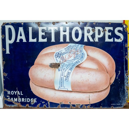 216 - Advertising Interest: A Palethorpes' Royal Cambridge  pictorial enamel sign, advertising a link of s... 