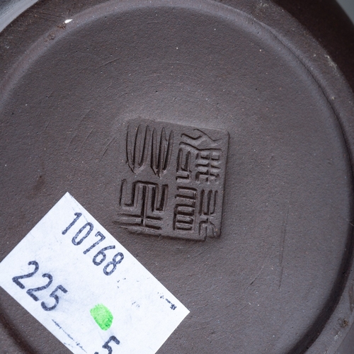 242 - A collection of five modern Chinese stoneware tea pots, all with lids, various shapes and designs, o... 