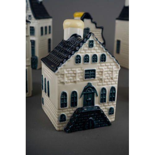 496 - A collection of KLM Blue Delft's houses, Bols Amsterdam 1575 to include the numbers 1, 2(x2), 3, 4(x... 