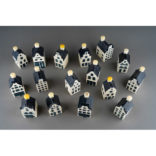 497 - A collection of KLM Blue Delft's houses, Bols Amsterdam 1575 to include the numbers 11, 12, 13, 14(x... 