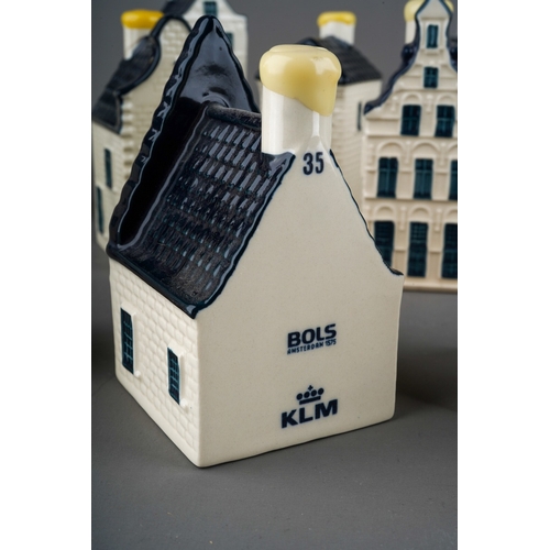 498 - A collection of KLM Blue Delft's houses, Bols Amsterdam 1575 to include the numbers 25, 26, 27, 28, ... 