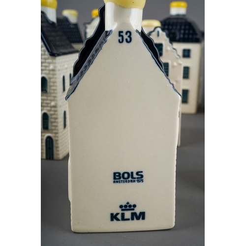 500 - A collection of KLM Blue Delft's houses, Bols Amsterdam 1575 to include the numbers 50(x3), 51, 52, ... 