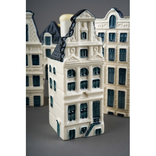 501 - A collection of KLM Blue Delft's houses, Bols Amsterdam 1575 to include the numbers 61(x2), 62(x2), ... 