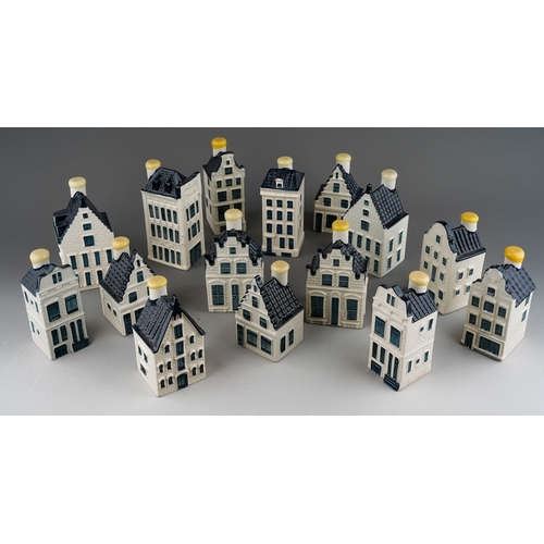 502 - A collection of KLM Blue Delft's houses, Bols Amsterdam 1575 to include the numbers 70, 71(x2), 72, ... 