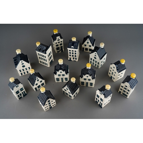 502 - A collection of KLM Blue Delft's houses, Bols Amsterdam 1575 to include the numbers 70, 71(x2), 72, ... 