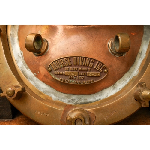 509 - Deep sea diving interest- Morse diving  Inc. deep sea  diving copper helmet, USA navy mark 5, commis... 