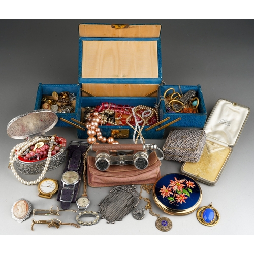 765 - A mixed lot of Costume jewellery to include: brooches, tie pins, cufflinks, beads, faux pearls, bead... 