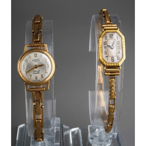 768 - Two watches, to include a 1920s ladies wristwatch, with textured watch case on an expandable bracele... 