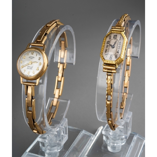 768 - Two watches, to include a 1920s ladies wristwatch, with textured watch case on an expandable bracele... 