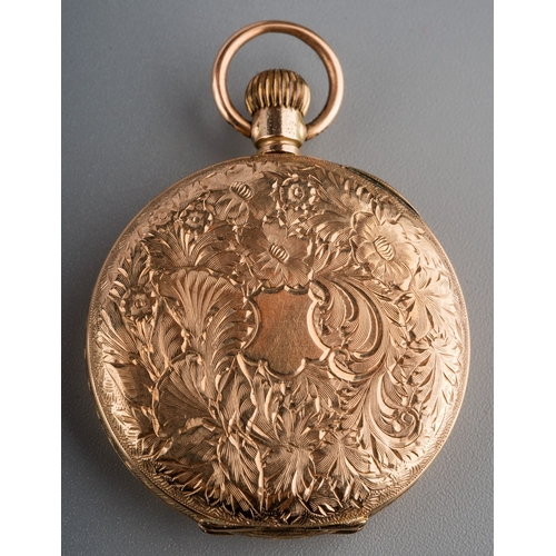 770 - Waltham 9 ct gold ladies pocket watch, gross weight ( without front glass) 27g