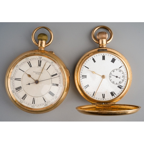 771 - Waldvogel Bury  and another14 ct gold plated pocket watches