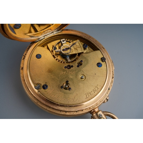 771 - Waldvogel Bury  and another14 ct gold plated pocket watches