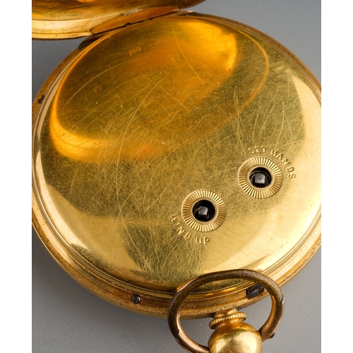 773 - 18 ct gold pocket watch, fully hallmarked, engraved on the back Henry Turner Salford No 4098, gross ... 