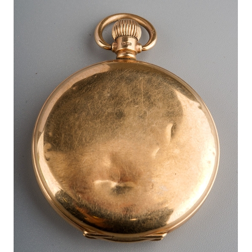 774 - 9 ct gold Waltham USA men's pocket watch, hallmarked, gross weight 90g