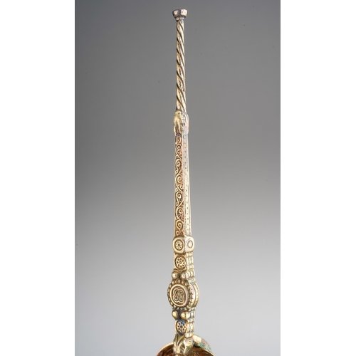 865 - A George VI silver gilt replica Coronation Anointing Spoon, of typical form, hallmarked by Elkington... 