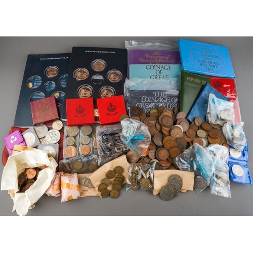 879 - Great Britain coins, a large bag of assorted copper, silver and cupro nickel coinage, etc, including... 