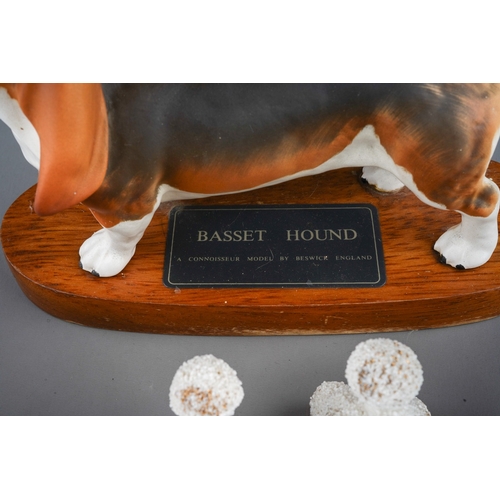 892 - A Beswick Connoisseur model of a Basset Hound, mounted together with a Beswick style Irish Terrier, ... 