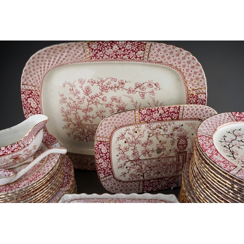 894 - A late 19th Century W.A.A & Co (William Alsager Adderley) pink Mikado pattern extensive dinner servi... 