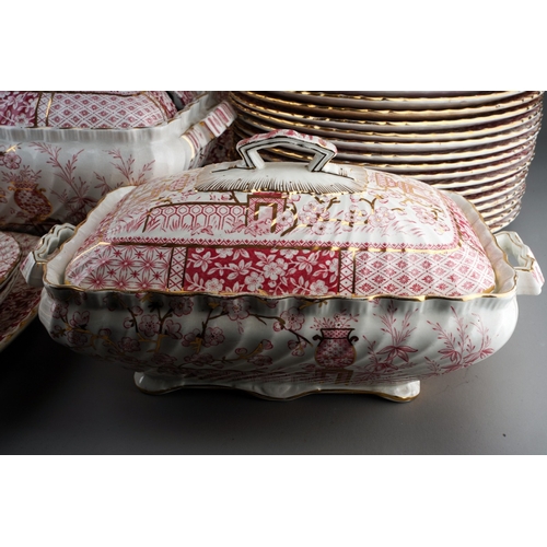 894 - A late 19th Century W.A.A & Co (William Alsager Adderley) pink Mikado pattern extensive dinner servi... 