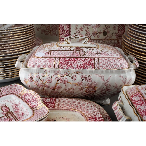 894 - A late 19th Century W.A.A & Co (William Alsager Adderley) pink Mikado pattern extensive dinner servi... 