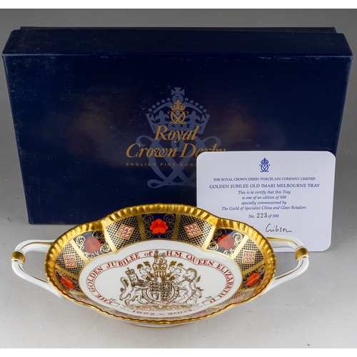 1072 - A Royal Crown Derby limited edition Old Imari Melbourne tray designed by Hugh Gibson to commemorate ... 