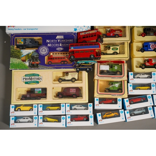 1105 - Assorted boxed die cast model cars including Classic vans, Days Gone, North Yorkshire Moors Railway ... 