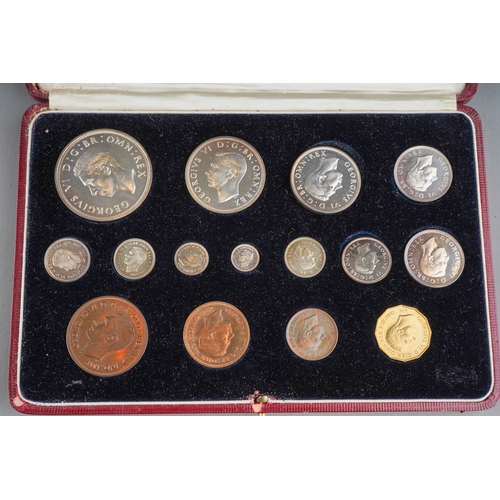 1116 - GB, a George VI Proof 1937 Specimen Coins set of fifteen coins, crown, half crown, two shillings, on... 