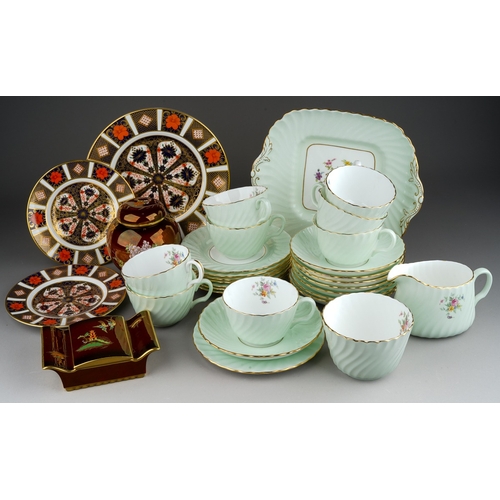 3 - Assorted ceramics to include: a Modern Minton china eight piece tea set including cups, saucers, pla... 