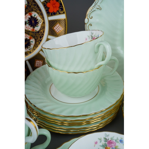 3 - Assorted ceramics to include: a Modern Minton china eight piece tea set including cups, saucers, pla... 