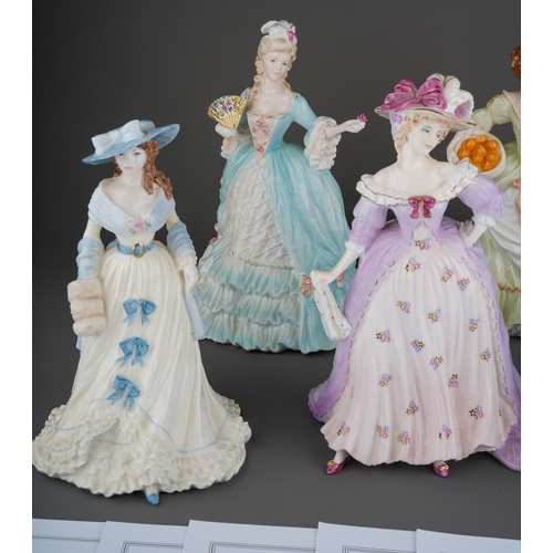 14 - A collection of seven limited edition Coalport for Compton & Woodhouse Femme Fatales figures, all in... 