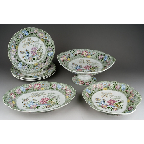 27 - A Mason`s Ironstone Imari punch bowl and three various Imari plates, two impressed marks, one with f... 