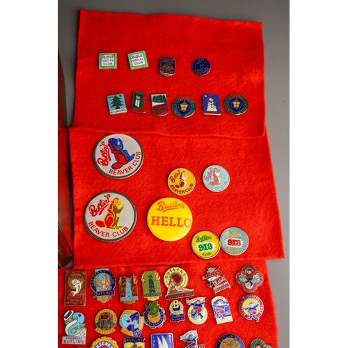 411 - A collection of over 215 enamel Butlins pin badges, mostly from the 1950's and 1960's with some late... 