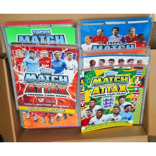 413 - 2 boxes of Match Attax books, cards and other memorabilia