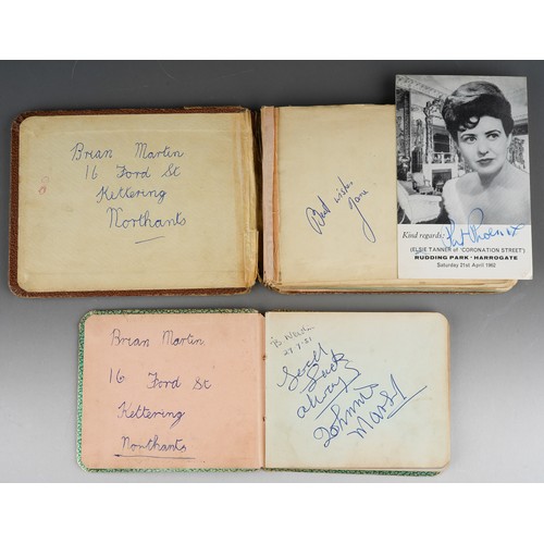 419 - Collection of Autographs in two albums. Including Lonnie Donegan, Pat Boone, Eddie Calvert, Alma Cog... 