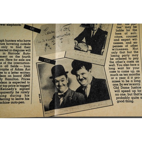 420 - Stan Laurel and Oliver Hardy - Signed small photo card - Hello Brian ! And signed on the bottom by t... 