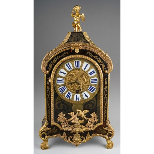 Antique 19th century French Boulle work bracket clock, approx. 48cm tall