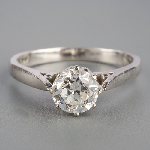 535 - An 18ct white gold solitaire diamond ring, estimated diamond weight 1 carat, UK ring size Q/R, 3.8 g... 