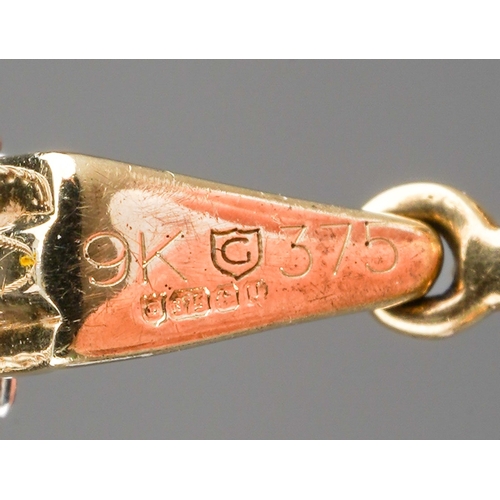 550 - 9ct gold diamond pendant, on silver clasp, weight 2.65 grams.