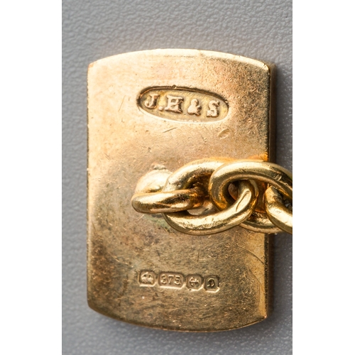 566 - A pair 9ct gold cufflinks, weight 12.34 grams.