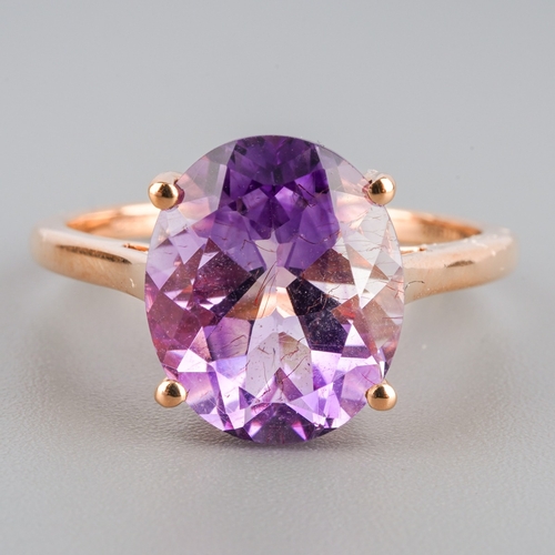 577 - Gemporia 9ct gold amethyst ring, weight 2.8 grams.