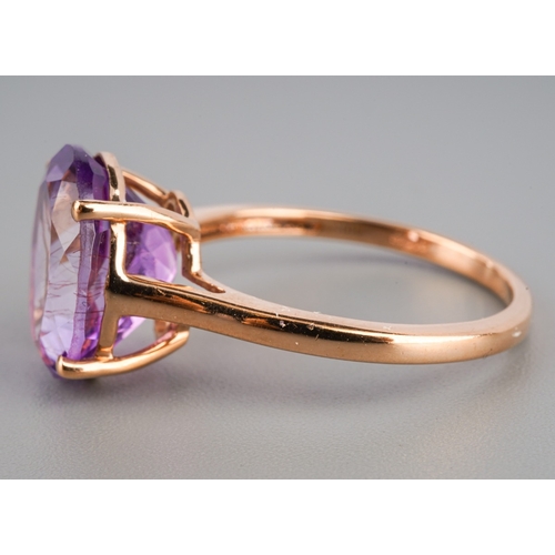 577 - Gemporia 9ct gold amethyst ring, weight 2.8 grams.