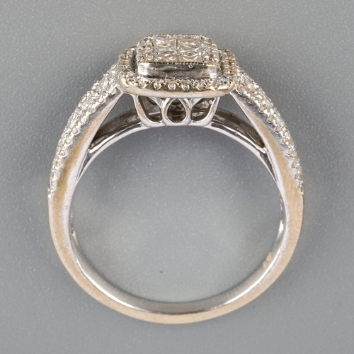 583 - 18ct diamond dress ring, stamped 1.00ct, weight 5.39 grams.