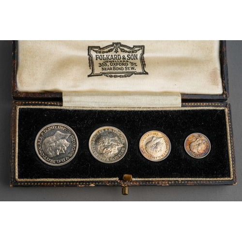 963 - A cased set of George V Maundy coins 1930, 4d-1d