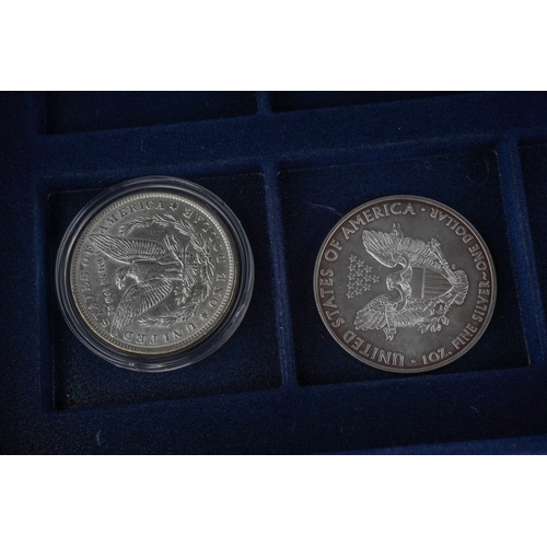 975 - Collection of Silver American one dollar coins to include 1889, two 1897, three 1922, 1923, 1989, 19... 