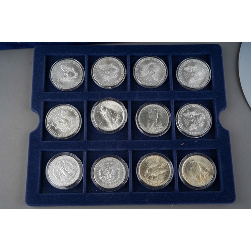 975 - Collection of Silver American one dollar coins to include 1889, two 1897, three 1922, 1923, 1989, 19... 