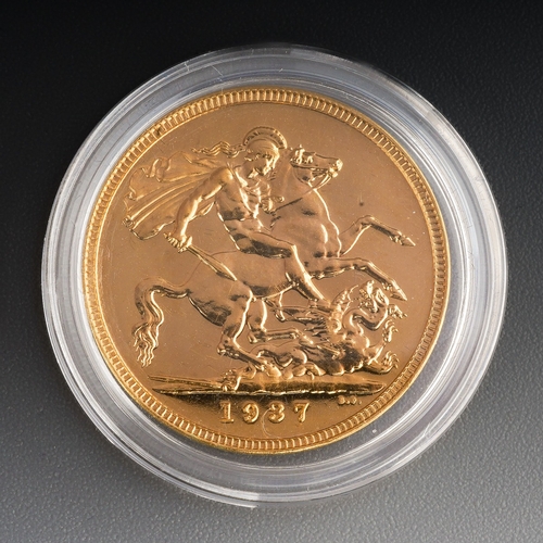 A George VI, 1937, Gold Sovereign (plain edge)