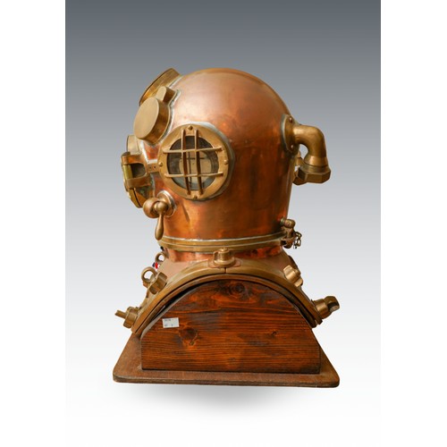 509 - Deep sea diving interest- Morse diving  Inc. deep sea  diving copper helmet, USA navy mark 5, commis... 